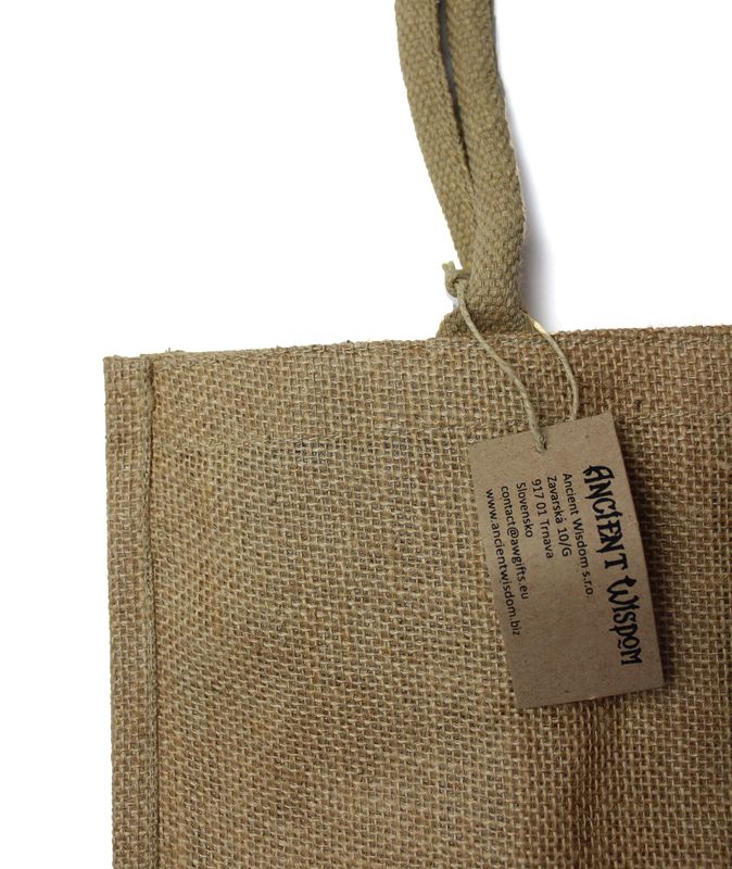 Grand Sac à Main en Jute avec Portes-Bouteilles