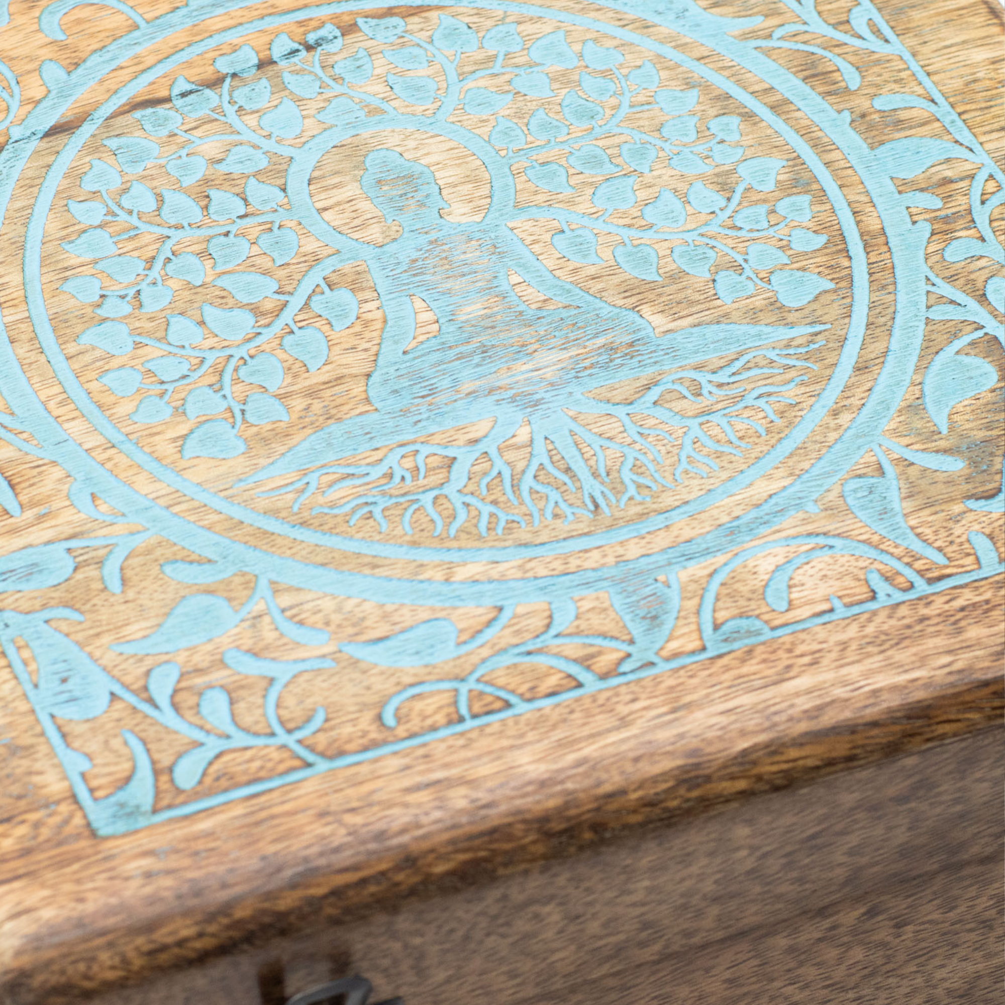 Cajas y Bandejas de Madera Hamsa & Buda