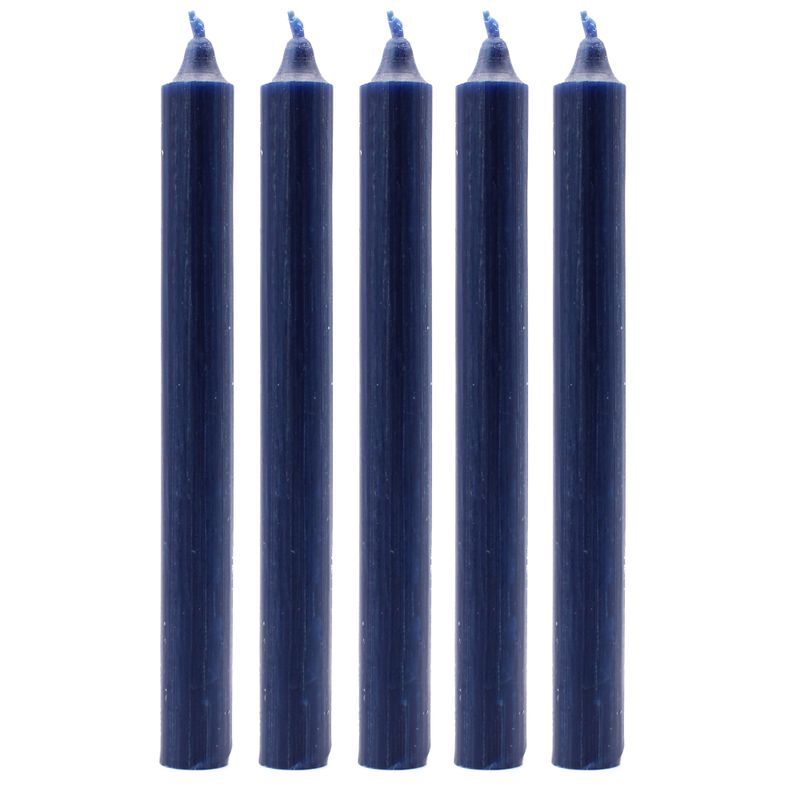 Velas a granel color sólido – azul marino rústico - Paquete de 10