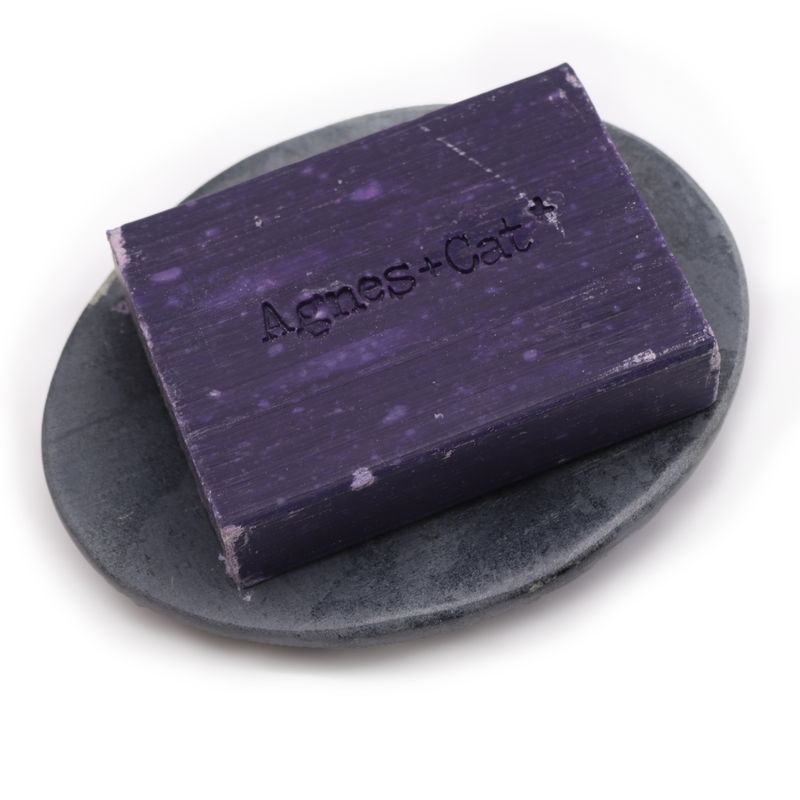Porte-savon en pierre à savon grise 10x12cm - Ovale classique