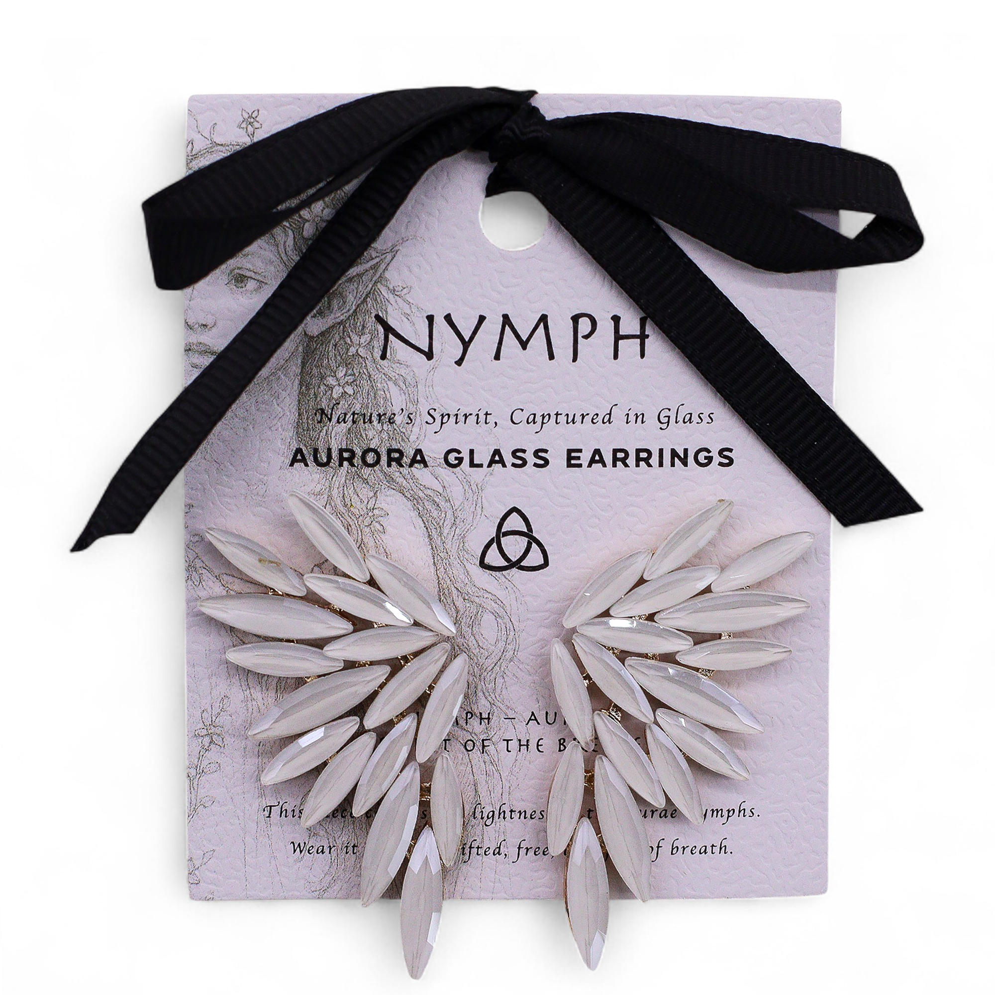 Vintage Glass Angel Wing Earrings - Shimmering, Ethereal Design