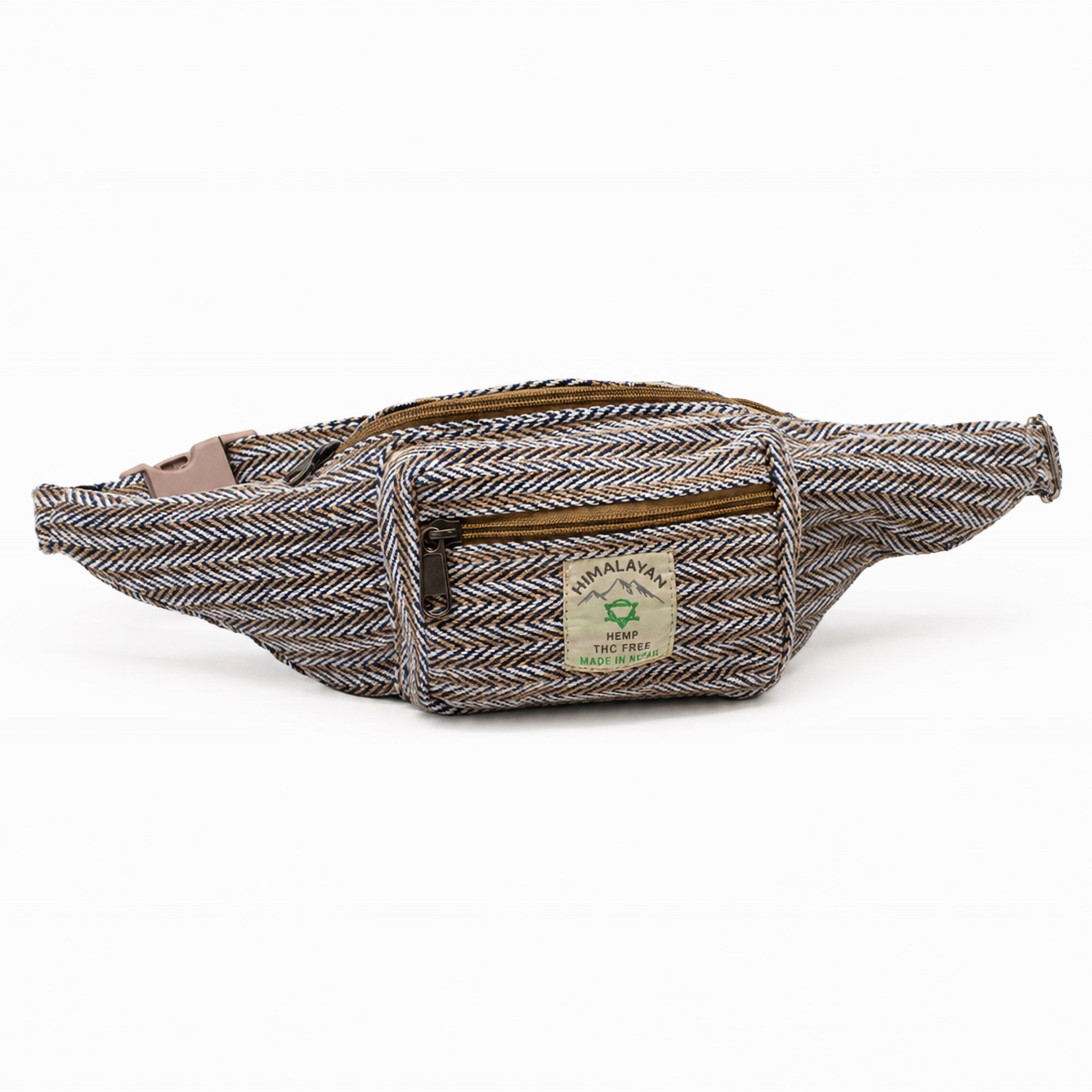 Cotton Hemp Style Belt (or Fanny) Bag - Blue