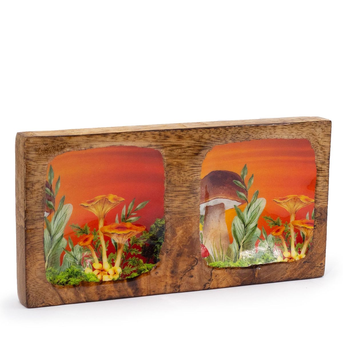 Bandeja dupla 20x10x2,5 cm - Design cogumelo granate