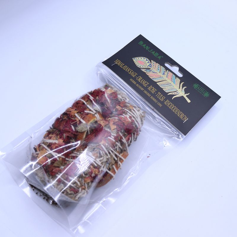 Banjara Smudge Sticks - Himalayan Sage, Orange, Rose, Tulsi, Rhododendron