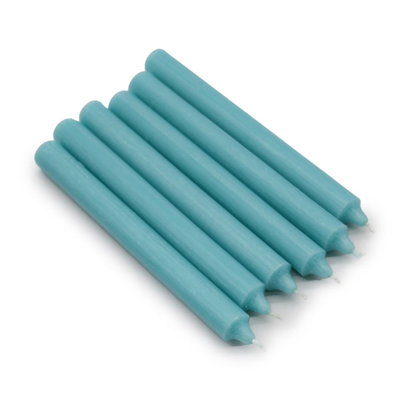 Bulk Solid Colour Dinner Candles - Rustic Aqua - Pack of 100