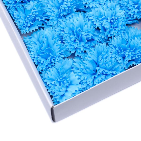 Fleurs de Savon pour Bouquet - Oeillets Bleu Ciel