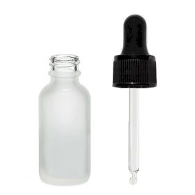 Sticlă Mată Albă Cu Pipetă Neagră, 30ml