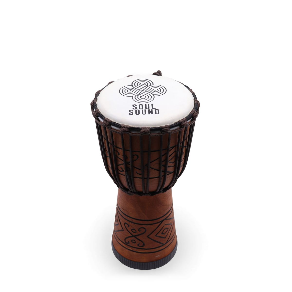 Tambor Djembe Pro Médio - Som da Alma (graves) - Médio 40 cm (18 cm de diâmetro)