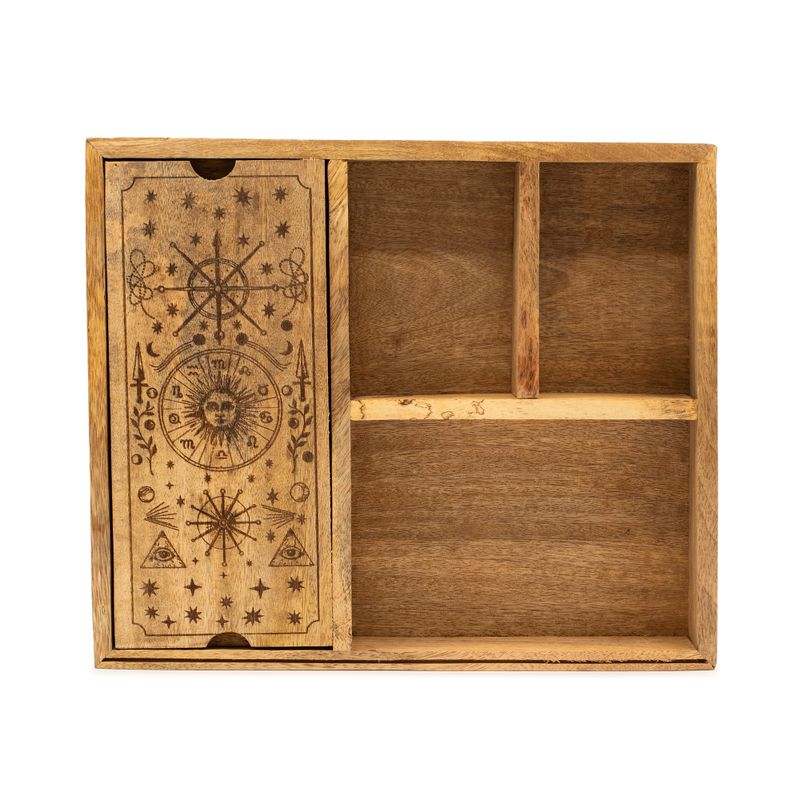 Four Section Celestial Tarot Box with Card Holder