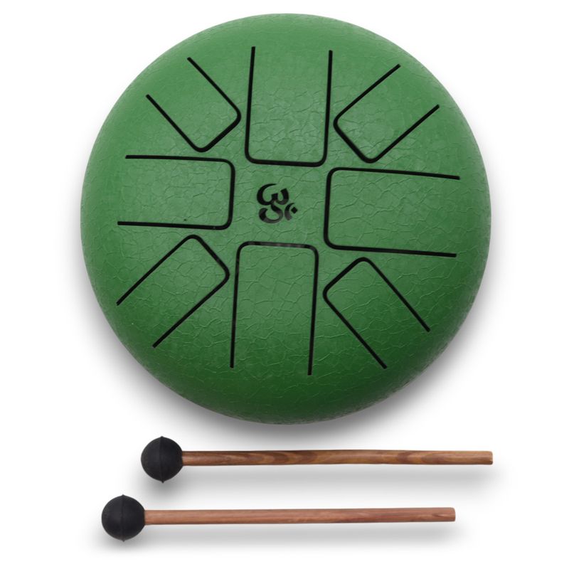 Tambour Tongue Drum en Acier Vert - 16 cm