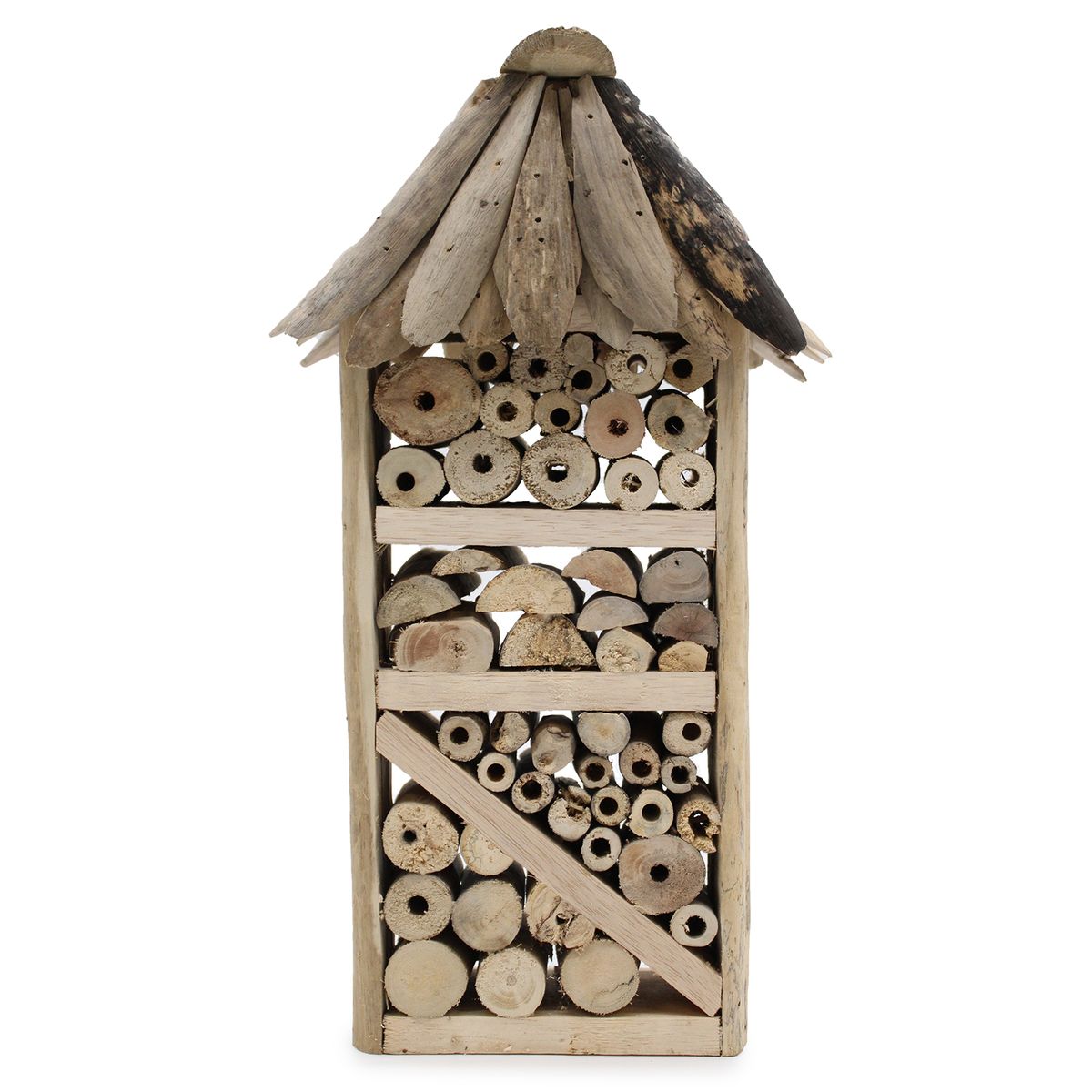 Abrigo para insetos e abelhas Driftwood - Casa de dois andares