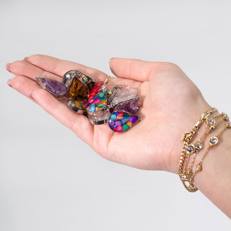 Pendentifs Acier – 12 Gouttes Gemmes & Coquillages
