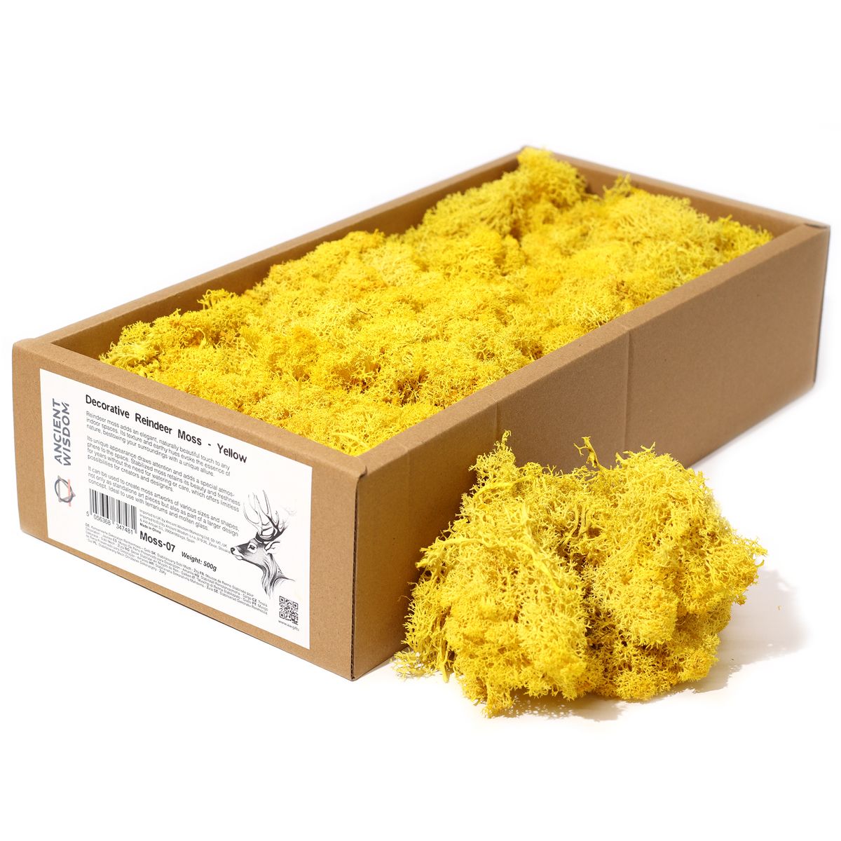 1x Musgo decorativo - Amarelo - (aprox. 500 g)