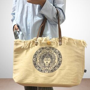 Bolso Natural con Asa de Piel