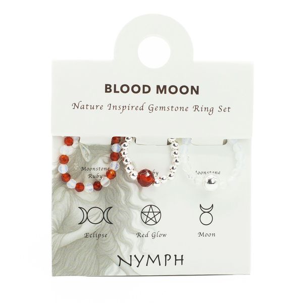 Nymph Spirit set prstenja s prirodnim kamenjem - Blood Moon