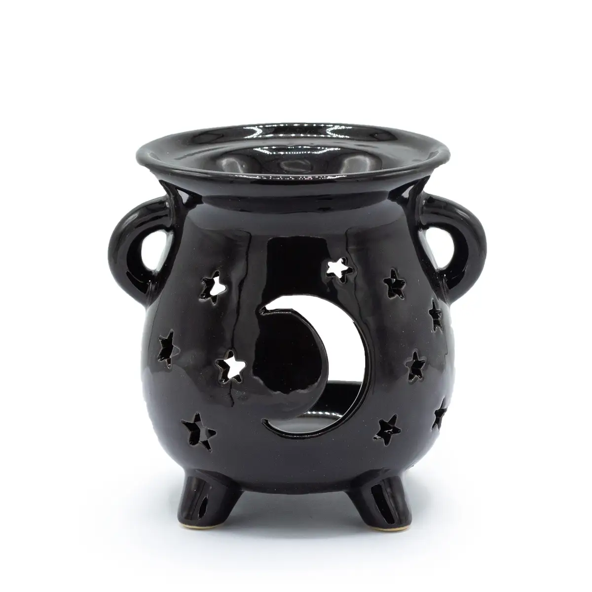 Caildren Oil Burner - Moon & Stars - Black — Incense Burners · GlowDuty apothecary