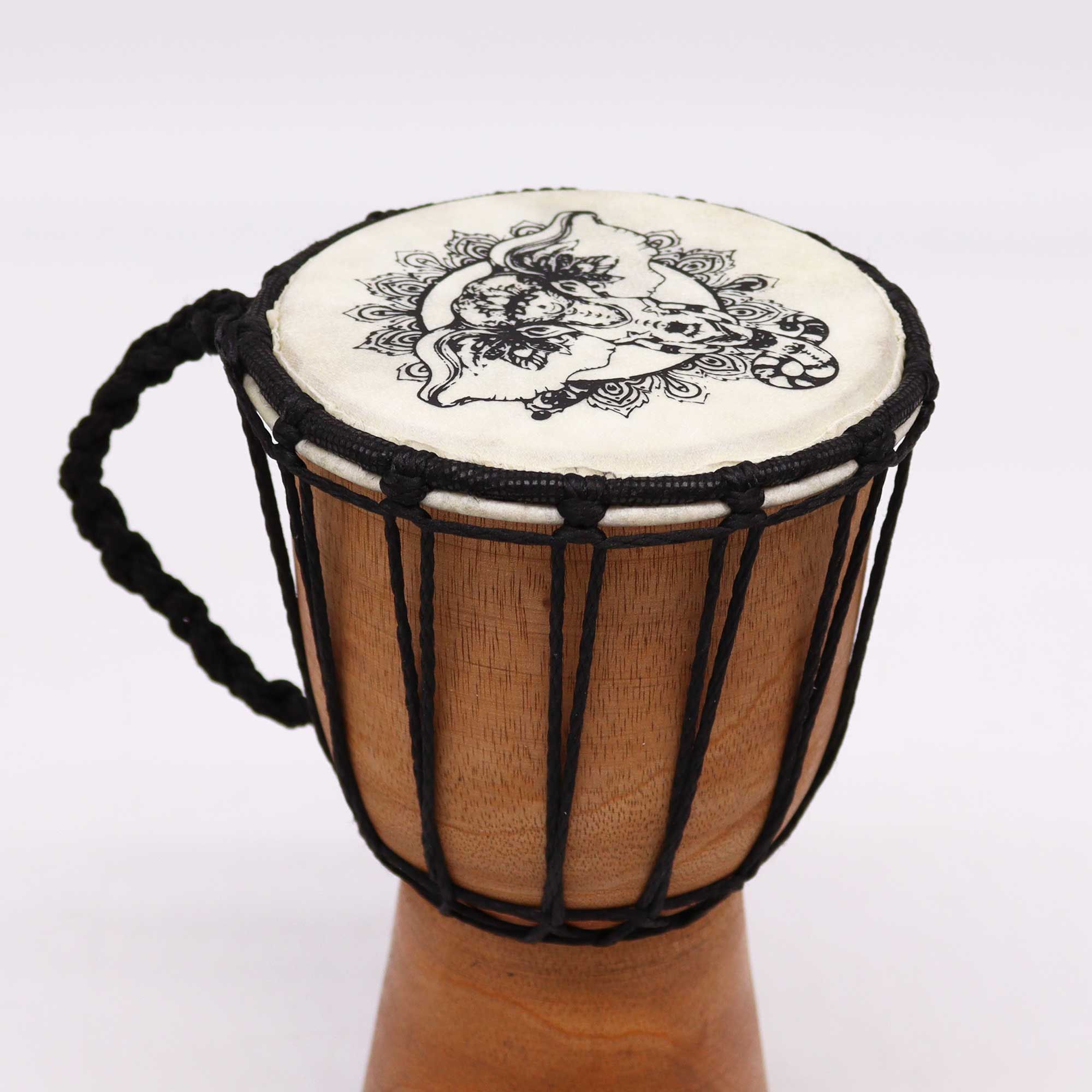 Tambor de Djembe de Topo Largo Feito à Mão - 20cm