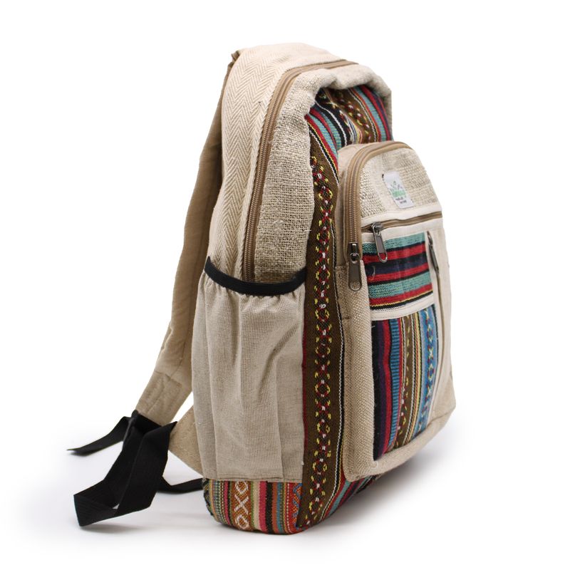 Grand Sac à Dos en Chanvre - Style Zips Droites