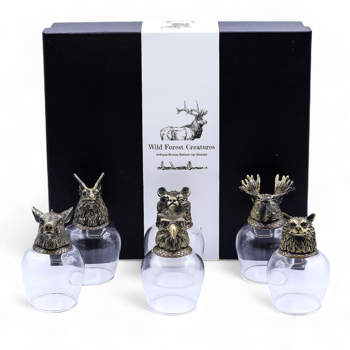 Conjunto de oferta de 6 copos (50 ml) - Criaturas Místicas - Bronze Antigo