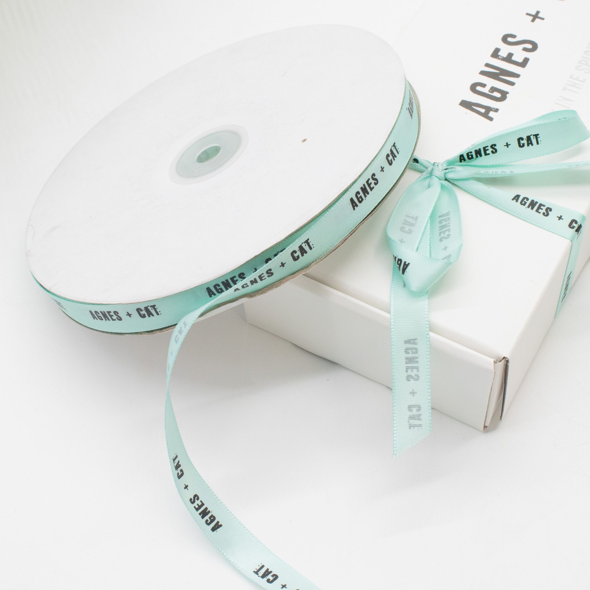 Agnes + Cat Branded Ribbon - Mint (12mm x 90m)