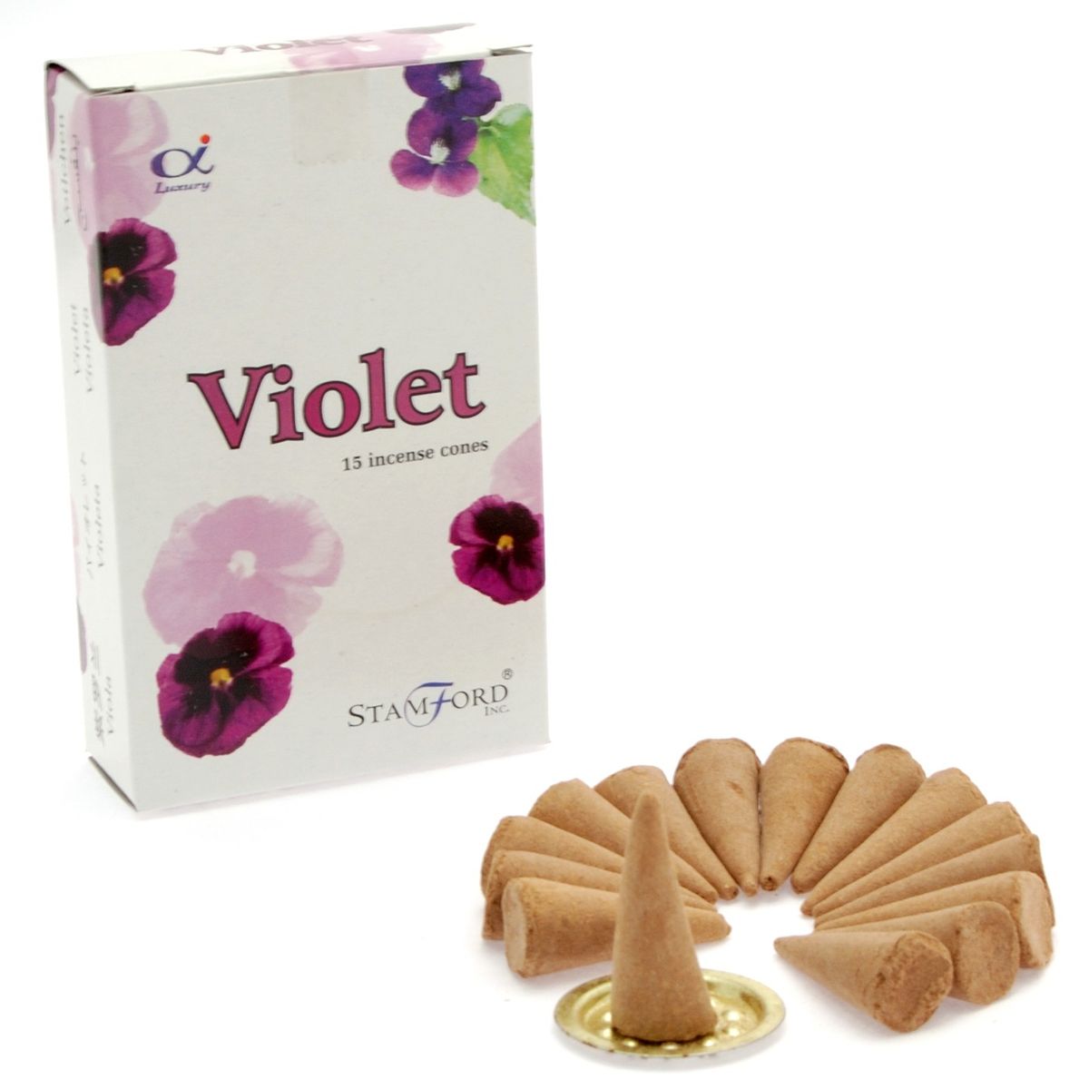Conos de incenso violeta