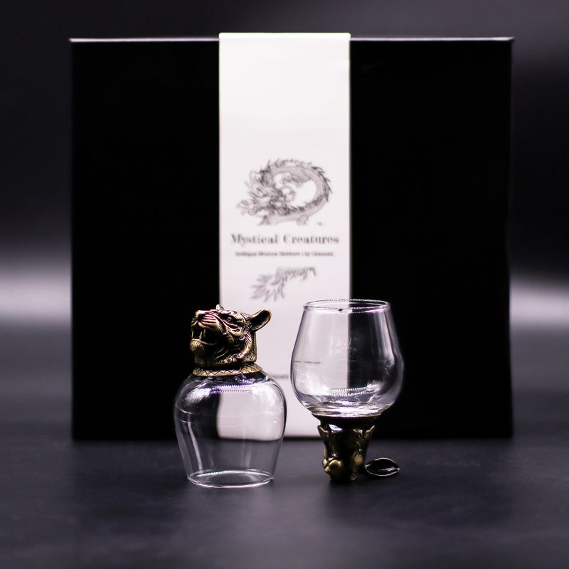 Gift Set of 6 Bottom Up Glasses (100ml) - Mystical Creatures