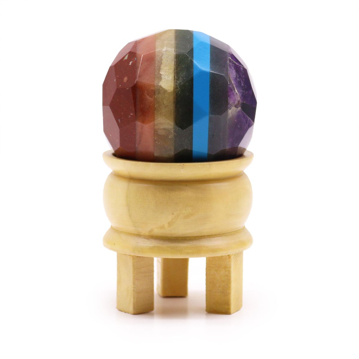 Bola Curativa de Pedras Preciosas e suporte - Sete chakras