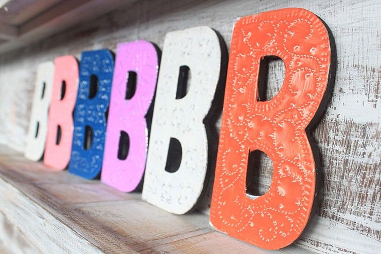 Lettres multi couleurs - Couleurs assorties -Lettre "B"  - 15cm