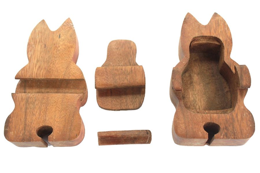 Puzzleboxen aus Bali - Yoga-Katze