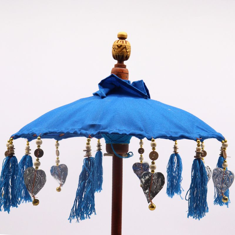 Décoration Maison - Parasol Bali - Coton - Turquoise - 40cm