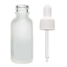 Sticlă Mată Albă Cu Pipetă Albă, 100ml