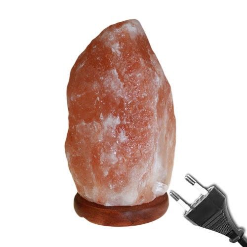 Lámpara de sal del Himalaya y base - Aprox. 2-3 kg - Cable europeo