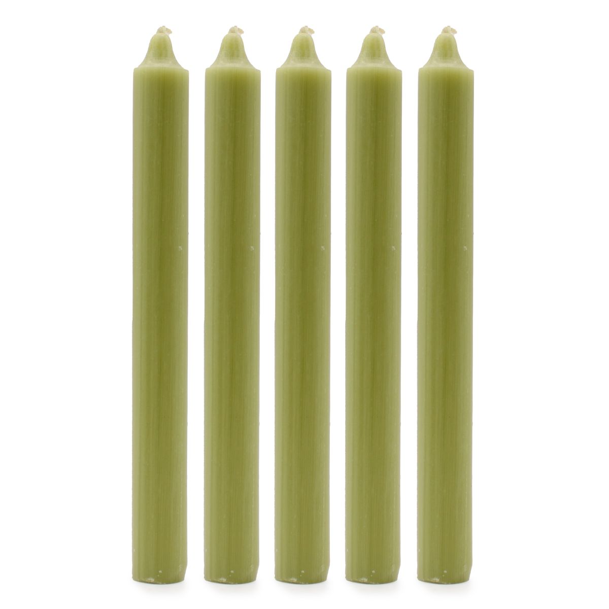 Velas a granel de cor sólida - Verde-oliva rústico - Embalagem de 10