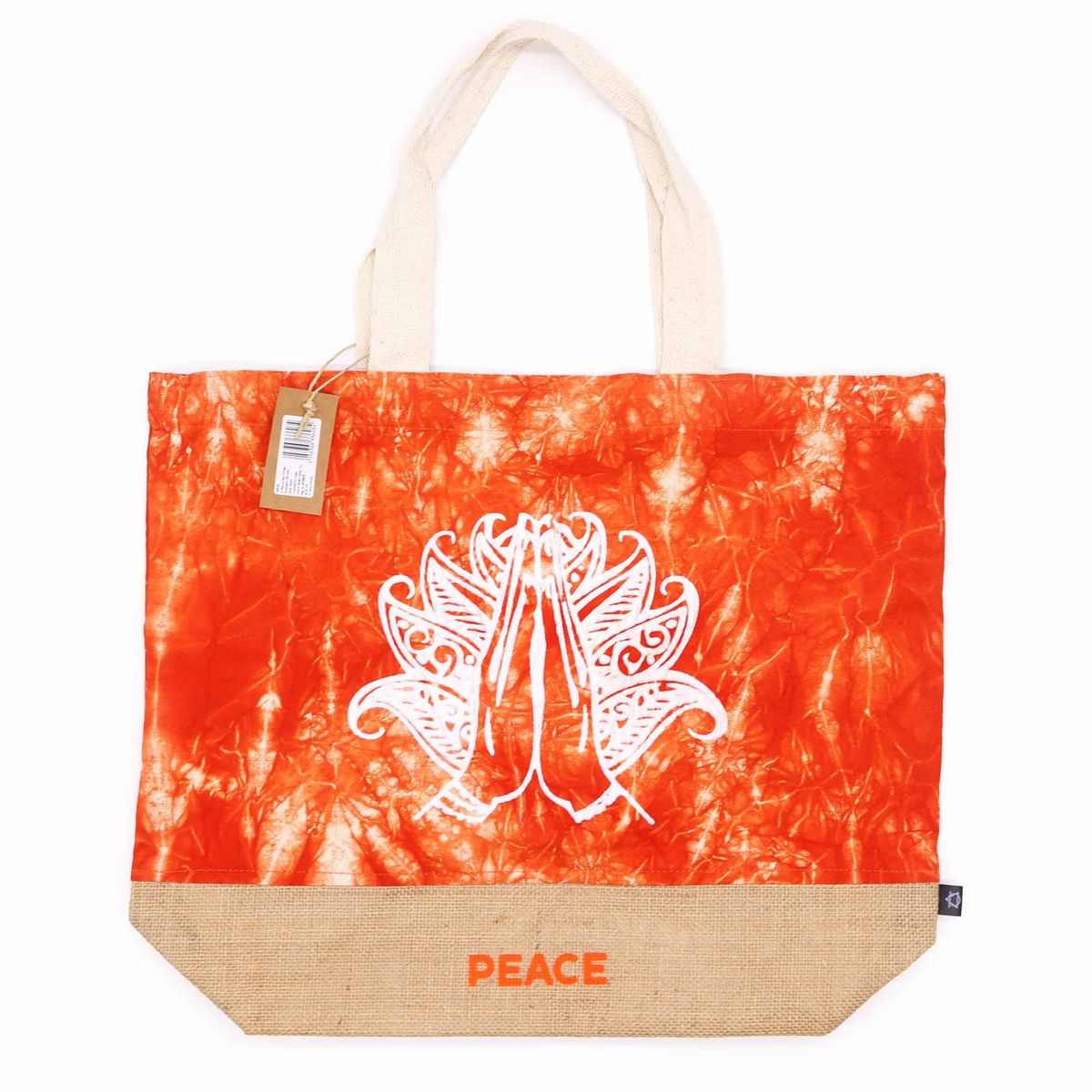 Bolsa All Natural - Laranja - Mão Namasté - Paz