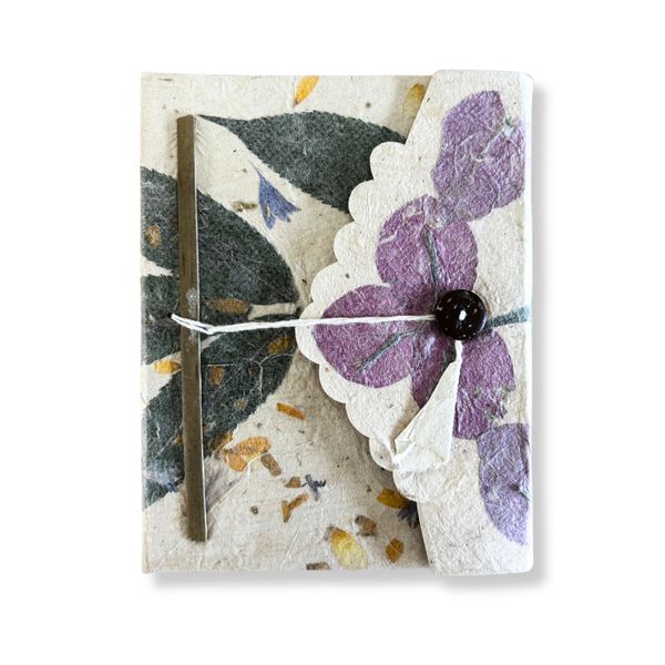 Cuaderno grande de Lokta Bougainvillea (15x12cm) - 45 hojas