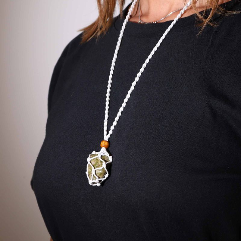 Collier à cordon pour pierre précieuse 45 cm/18 pouces - Blanc