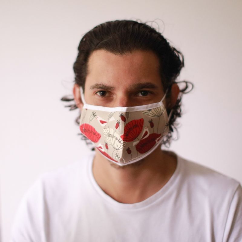 Masques Personnalisés en Tissu Adulte - Coquelicots D'Orient