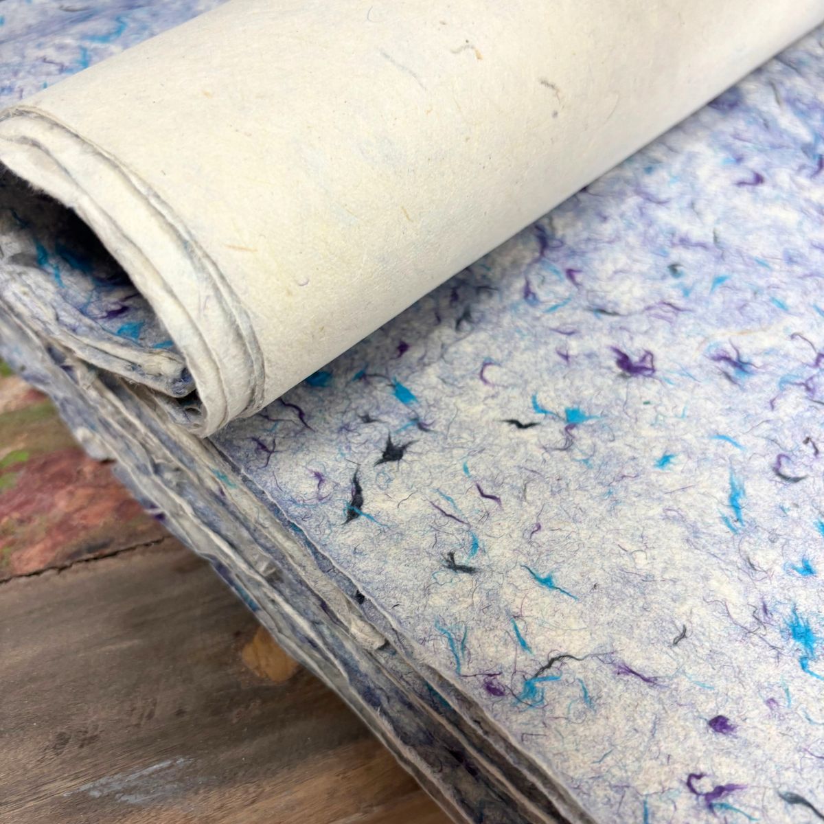 Lokta Craft / Papel de embrulho (51x76 cm) - Algodão azul