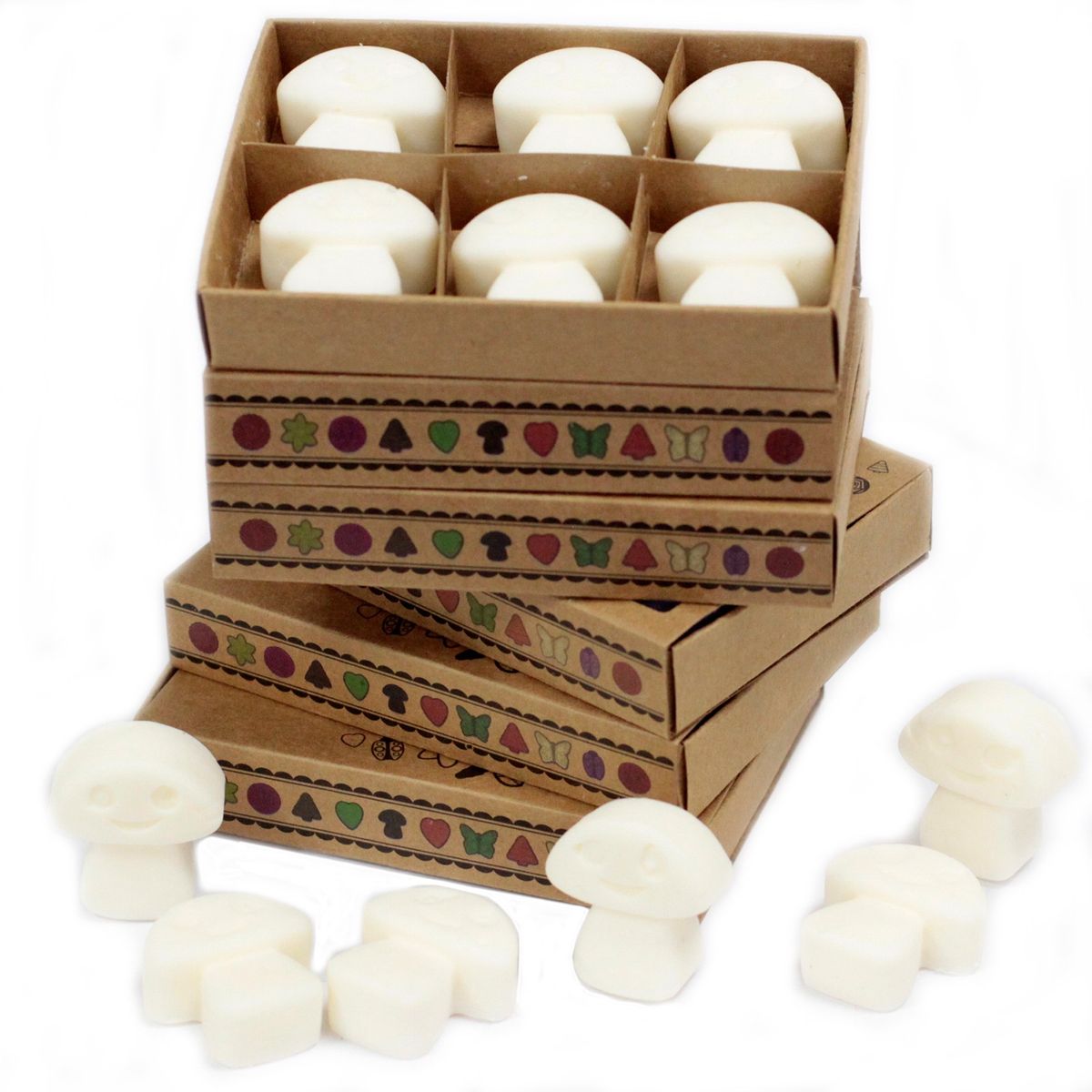 Caixa de 6 velas de soja - Almíscar branco