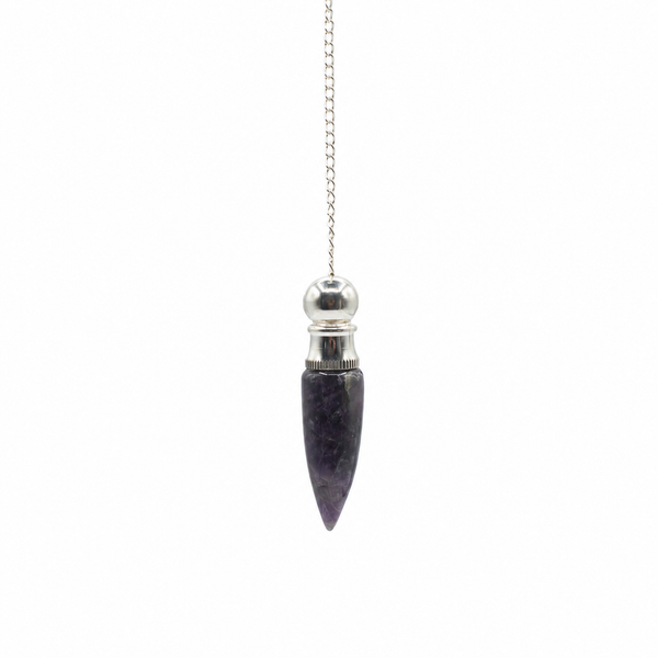 Secret Cavity Discovery of Truth Pendulum - Amethyst - Silver Plated