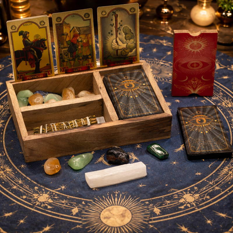 Three Section Card Box with Card Holder
