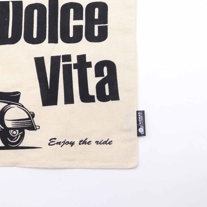 Iconic Basic Tote Bag - La Dolce Vita - (40x36cm) - Natural 4oz