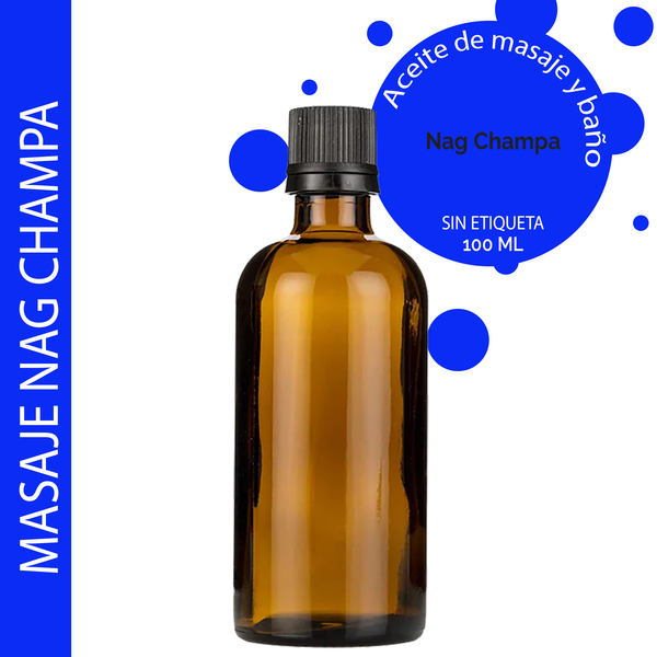 Aceite de Masaje - Nag Champa 100ml - Sin etiquetar