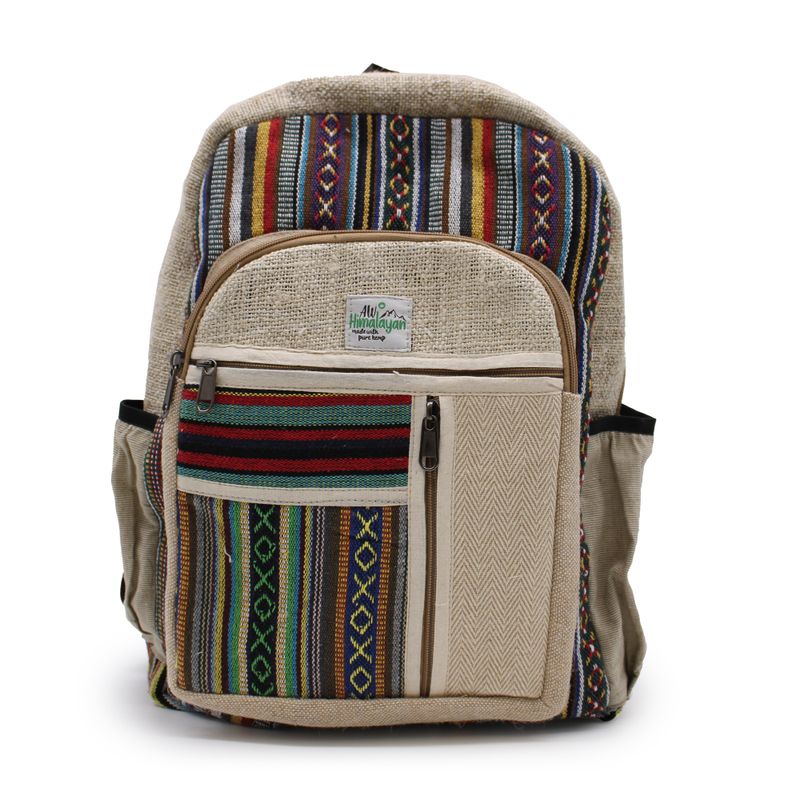 Grand Sac à Dos en Chanvre - Style Zips Droites