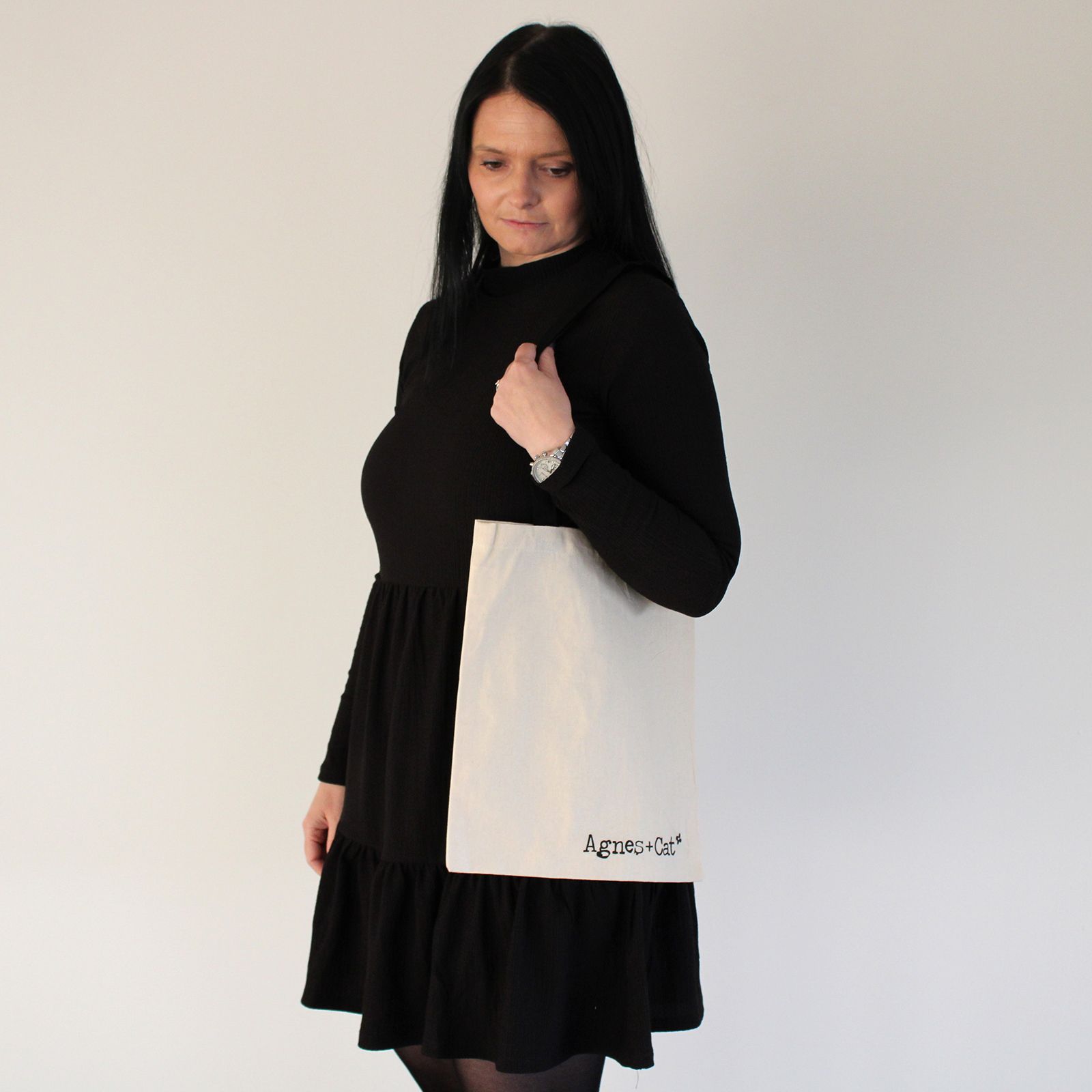 Agnes + Cat Pamučna Torba 6oz - 35x30 cm - Prirodna