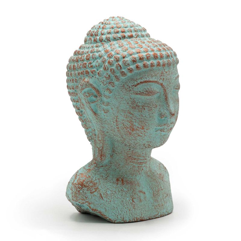 Tête de Bouddha Tranquillité - Vert Cuivre