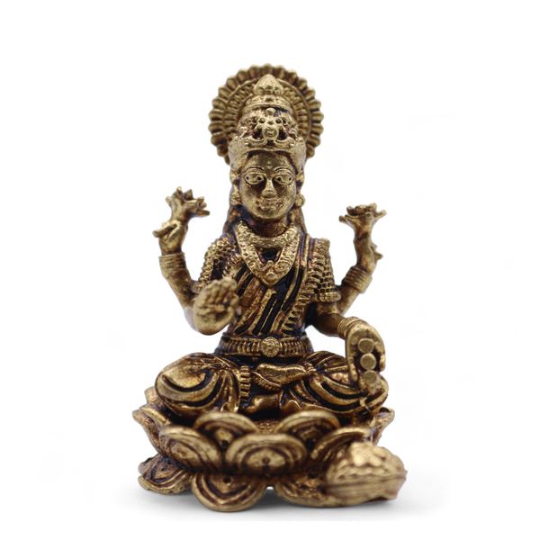 Dioses en miniatura de latón - Laxmi (22 g)  - 37 mm