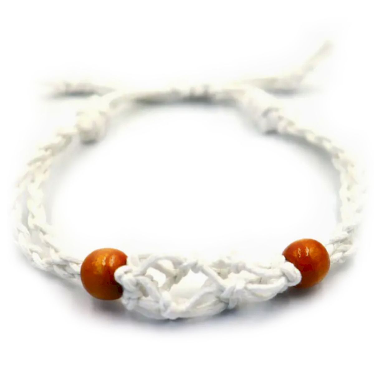 Pulseira de macramé para pedras preciosas 20-28 cm - Branco
