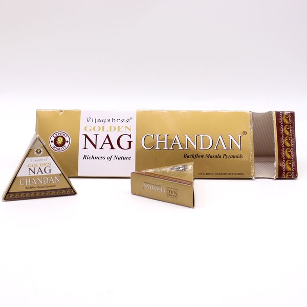 Cône d'Encens à flux inversé - Chandan 42g Jumbo Golden Nag