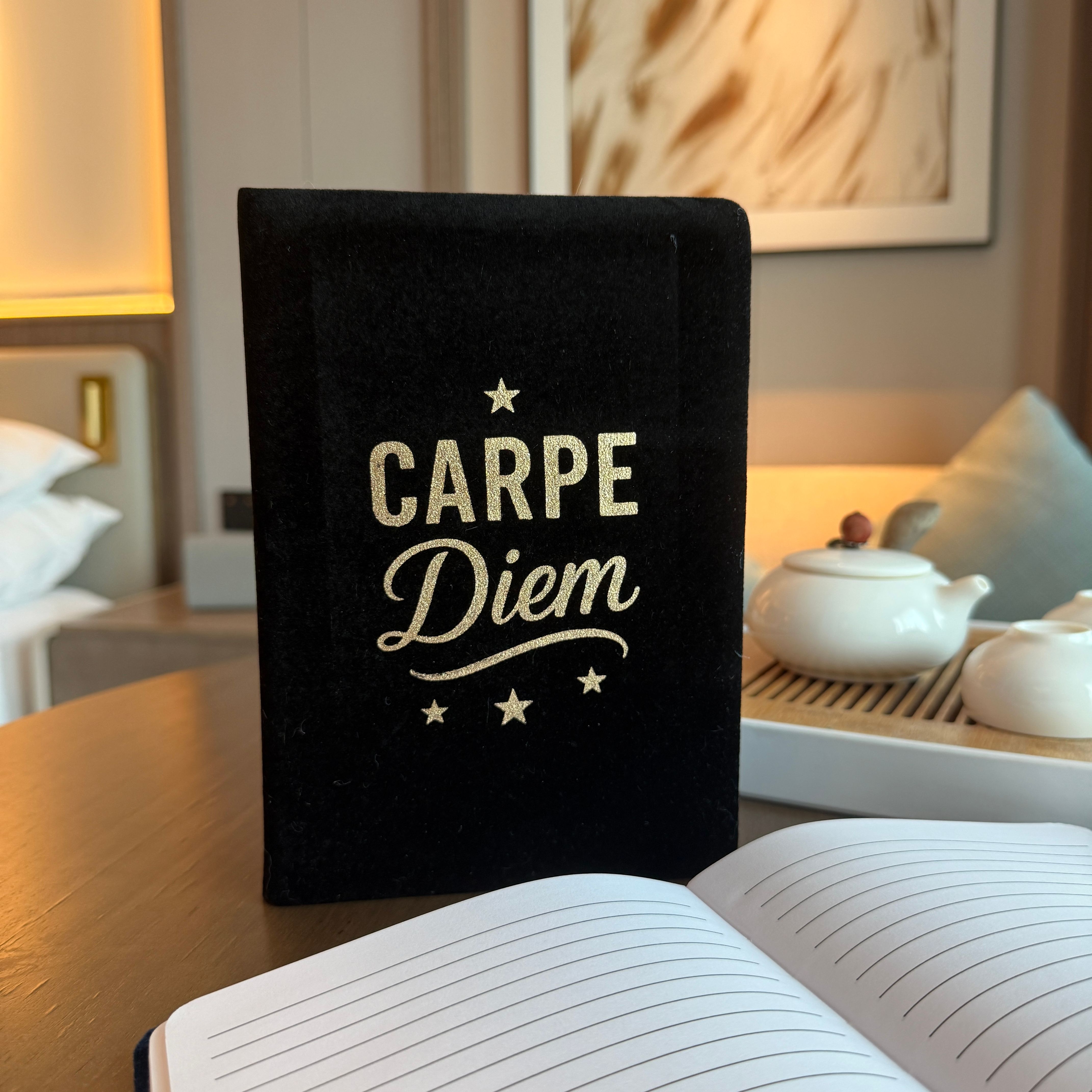 Caderno Aveludado - Carpe Diem - 80 Páginas - Preto